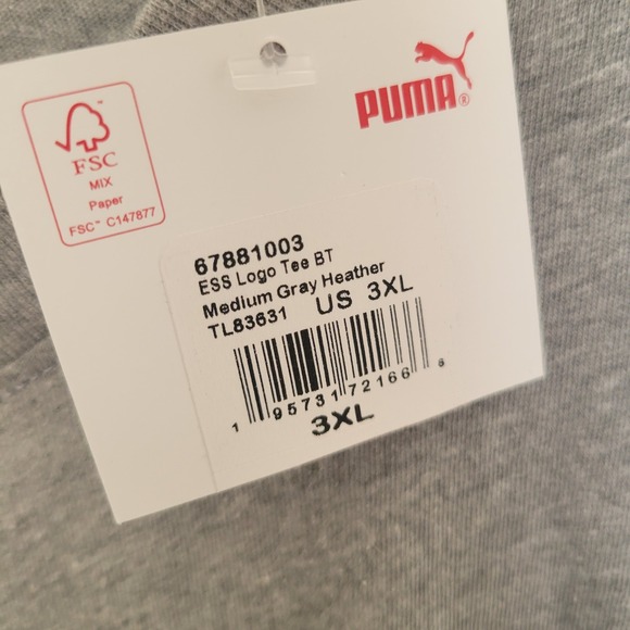 Puma Men's 3XL Tshirt Grey Sport Athletic Gym Lightweight - Picture 4 of 8